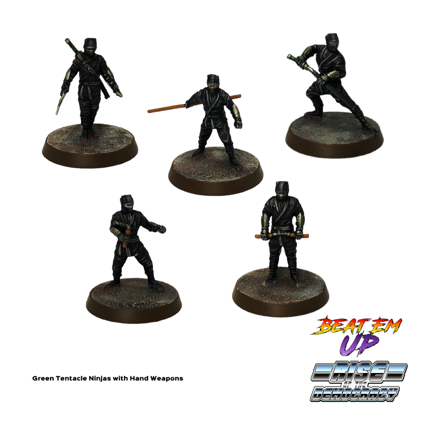 Green Tentacle Ninja Clan with Hand Weapons - Includes ROTD Digital Stat Cards