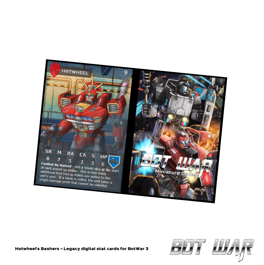 Hotwheel's Bashers - Legacy Faction Stat Cards for BotWar 3 - Digital Product